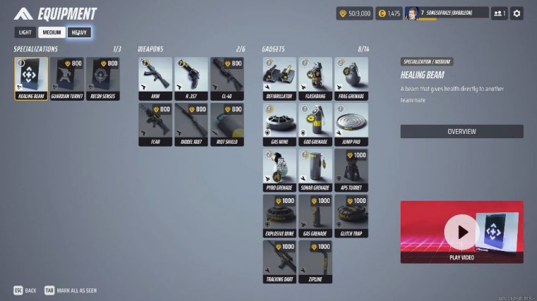 Heavy class unlocks