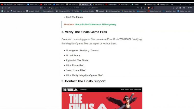 Solution 8:verify the finals game files