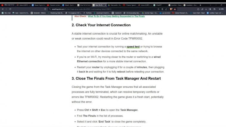Solution 2:check your internet connection