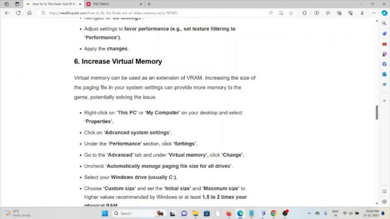 Solution 6:increase virtual memory