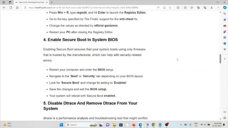 Solution 4:enable secure boot in system bios